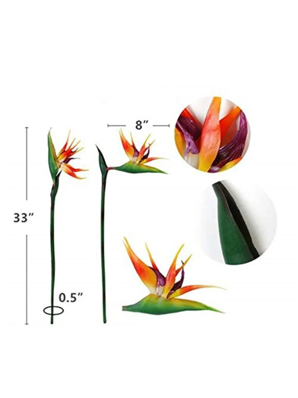Artificial Bird of Paradise Flower 32 Inch UV Resistant Faux Tropical Plant Set
